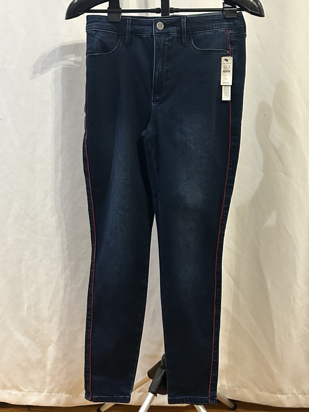 NWT Talbots Flawless Slimming High Rise Ankle Jegging Women's size 6 Red Stripe